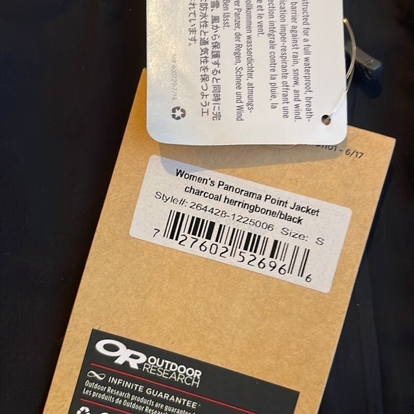 NWT Outdoor Reaearch Panorama Point Jacket charcoal herringbone/black size Small - Picture 5 of 12